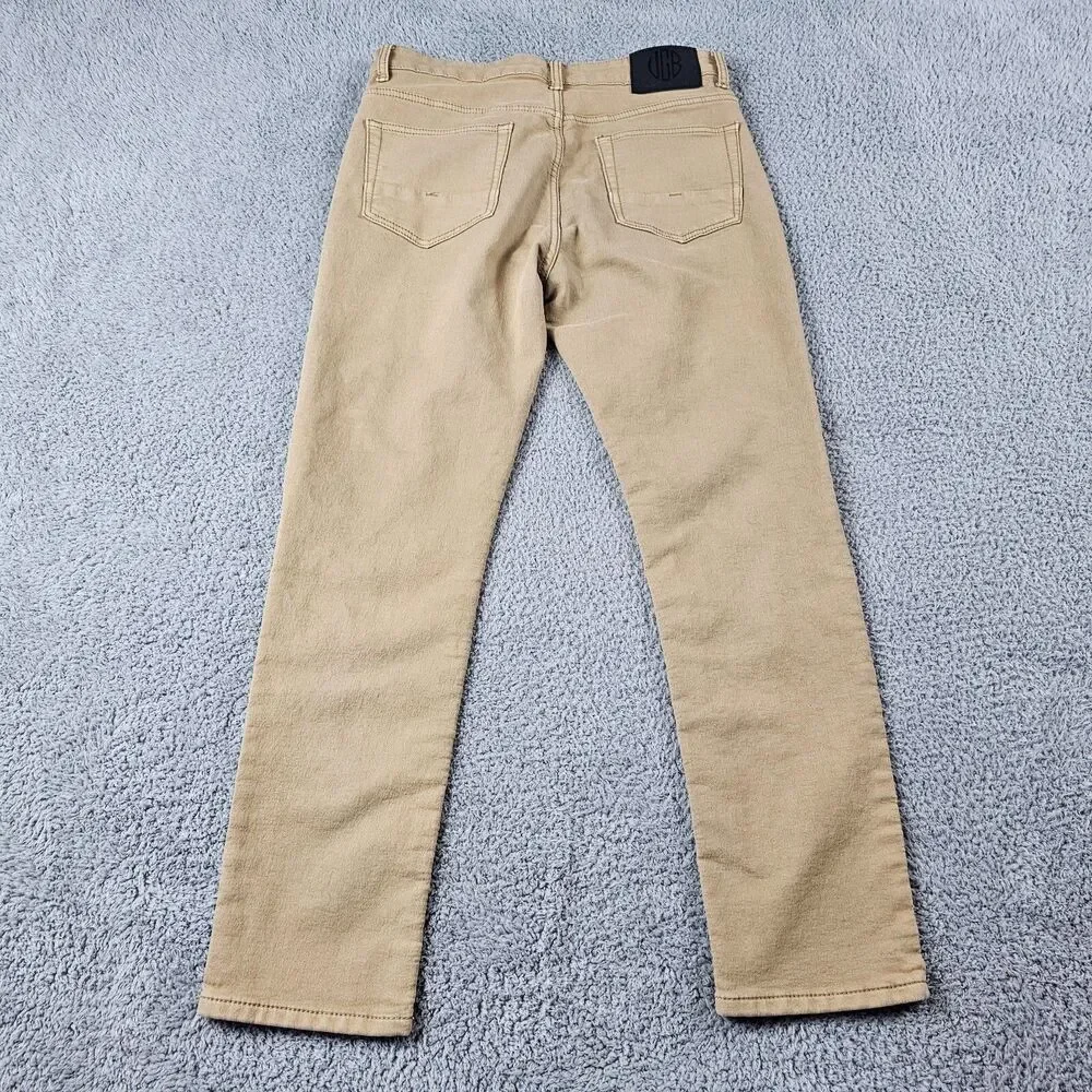 Vintage Genes Black VGB Pants Mens 32x29 Khaki Slim Straight Stretch Casual